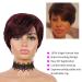 ISHINE Short Human Hair Wig with Bangs - Burgundy Pixie Cut Wig for Black Women 6 inch (Burgundy Mixed Black) - Buy Online on GoSupps.com
