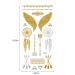 8 Sheets Gold Metallic Temporary Tattoos for Women - Shimmer Designs, Jewelry Fake Tattoo Stickers - Waterproof Body Makeup - Buy Online on GoSupps.com