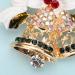 Enamel Christmas Bell Brooch with Crystal - Gold Brooches for Men & Women | Unisex Party Jewelry Corsage - Buy Online on GoSupps.com