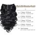 16 Natural Black Body Wave Clip In Hair Extensions for Black Women - 120g, 8Pcs, Double Weft, 18 Clips - Human Hair Extensions - Buy Online on GoSupps.com