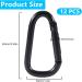 Pack of 12 Black Mini Snap Hooks - 60x30mm Carabiners for Camping Travel & Hiking - Buy Online on GoSupps.com