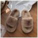 Ladies Outdoor Slippers Fur Slippers Woman Shoes Comfortable Ultra-Soft Vogue Ladies Flip Flops Flat-Soled Outdoor Anti-Skid Rubber Sole Casual Plush Shoes Furry Indoor Slides (B 25CM) (A 25CM)