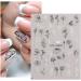 Adhesive Decor Embossed Decals Textured Charms Engraved Flower Black White 5D Nail Stickers(STZ-5D19) - Buy Online on GoSupps.com