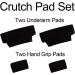 Universal Underarm Crutches - Padded Hand Grips & Handle Covers, Black - Buy Online on GoSupps.com