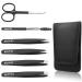 Ey brows tweezers set 6Tlg professional stainless steel beauty tool for women/men precise eyebrow plucking set for face hair removal/ingrown hair/splinter/tick remover from Mayki black