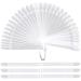 150 Pcs Transparent Nail Sample Sticks Fan-shaped PVC False Nail Art Tips Display Practice Sticks Tool with Metal Split Ring Holder