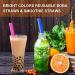 12 Pcs Reusable Boba Straws & Smoothie Straws Set | Angled Tips, BPA-Free | Includes 1 Storage Bag & 2 Brushes - Buy Online on GoSupps.com