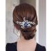 Bridal Blue Rhinestone Pearl Hair Comb - Floral Hair Accessories for Women and Girls - Buy Online on GoSupps.com