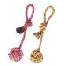 Vivifying Dog Rope Toys Pack of 2 Interactive Braided Cotton Pet Chew Rope Toys for Dog Teeth Cleaning 2 PCS Dog Rope Toy With Ball