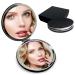 BelleJiu Compact Travel Makeup Magnifying Mirror Small Portable Folding Mirror with Handheld and Easy to Carry Black