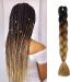 Rainbow Color Jumbo Braiding Hair Extensions 3 Tone Colorful Synthetic Braid Hair Extension 1pc 24 inches Black to Auburn to Blonde
