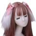 caralin Furry Long Bunny Ears Hair Clips Lolita Kawaii Rabbit Bowknot Cosplay Hairpins Women Barrette Pink