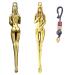 Mini Vintage Ear Spoon With Rope 2PCS Sex Lady Brass Keychain Hangings Tiny Shovel Gold Spoons With Small Round Spatula Wax Carving Tools