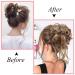 ZERAL Curly Messy Bun Hair Piece in Brown Mix Light Brown# for Women with Elastic Hair Bands - Buy Online on GoSupps.com
