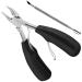 Toenail Clippers for Thick Nails and Cuticle Pusher Made of Rustproof Stainless Steel Super Sharp Blades and Strong Big Nail Scissors Nippers with Box