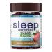 HEMPWAY Melatonin Free Sleep Aid l theanine Ashwagandha Magnolia Bark - Best Sleep Aid for Kids Gluten Free Non-GMO - Monk Fruit Sugar Free - Cocoa Strawberry Flavor 60 Vegan Gummies