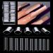 500PCS XXL Nail Tips No C Curve Tapered Square Straight Flat Clear Half Cover Acrylic Nails for Nail Salon or DIY Nail Art