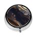 Dark Mediumround Pill Box 3 Compartment Round Pill Box Organizer Portable Travel Pill Box for Traveling.