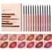 SONGVISON Set of 12 lip pencils with a matte waterproof and long-lasting formula nude and smudge-proof colors (set of 12 units)