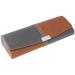 Paule & Knopf Two-tone glasses case PASCAL in elegant leather look with decorative stitching and magnetic closure in grey-brown