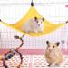 Small Pet Hammock Triangle Pet Cage Hammock Hanging Bed Cage Accessories for Hamster Squirrel Sugar Glider Guinea Pig Mice Rats Birds(Yellow)