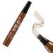 Eyebrow Pencils 4 Heads Waterproof Tattoo Eyebrow Pencil with Micro-forked Tip Applicator Creates Natural Looking Eyebrows Effortlessly,(Light Brown)