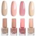 Nude Nail Polish Set - Fast Dry Nail Polish - 4 Colors Neutral Nude Nail Polish Skin Tones Collection Nude Pink Quick Dry Nail Polish - Long Lasting French Manicure Nail Polish - No Need Cure