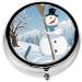 Buy Round Christmas Pill Box - 3 Compartment Portable Travel Medicine Organizer | Mini Decorative Purse Vitamin Holder - Buy Online on GoSupps.com