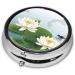 Dragonfly Water Lily Mini Round Pill Box | 3 Compartment Portable Pill Organizer for Travel Home & Office - Buy Online on GoSupps.com