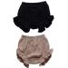 HASAKI 2Pcs Kids Linen Bloomer Shorts - Newborn Baby Girls Boys Toddler Diaper Cove 18-24 Months Black+khaki