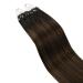 Ugeat Remy Microring Extensions - Brown Balayage Real Hair 50g (40cm & 50cm) | Dark Brown Ombre & Microring #2/6/2 - Buy Online on GoSupps.com