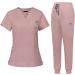 Viaoli Women's Scrubs Set - Pink  X-Small - Modern Clinical Workwear with 10 Pockets - Buy Online on GoSupps.com