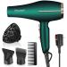 Pro Ionic Salon Hair Dryer,Xpoliman Hair Blow Dryer,Powerful 2000 Watt with AC Motor,Quick Drying Salon Hairdryers with Diffuser Fast Drying Blow Dryer Lightweight Best Soft Touch Body -Green & Gold