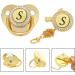 Kisbeibi Baby Pacifier with Clip - Diamond Golden Initials 2-Piece Weaning Set for Boys & Girls (Letter M) - Shop Now! - Buy Online on GoSupps.com