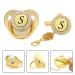 Custom Gold Orthopedic Pacifiers for Newborns - Personalized Initials & Clips | 2-Pack - Buy Online on GoSupps.com