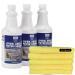 Commercial Oven Grill and Fryer Cleaner 32 oz 3 pk Comes With ReyBlue 5-Pack Premium 16"" x 16"" 400 GSM Microfiber Cleaning Cloth Towel Rags