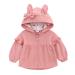 famuka Baby Girls Hooded Jacket Toddler Kids Spring Windbreaker Outwear 3 Years Pink