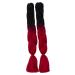 CAISHA 24" 2 Pieces Braids Extensions Crochet Hair Jumbo Extensions Braided Ponytail Hairpiece Black Red BE114 black red #B1 BE114
