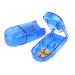 Pill Cutter for Small Pills, Portable Travel Pill Cutter Pill Splitter with Blade Guard Safety Medicine Slicer with Stainless Steel Blade for Cutting Pills, Tablets, Vitamins(Blue, 2 PCS)