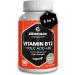 Vitamin B12 High Strength Methylcobalamin with Vitality Formula Vitamin B9 Folic Acid + Vitamin B6, 180 Vegan Tablets for 6 Months, Natural Supplement from Germany