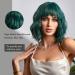 OUFEI Short Green Wavy Wig for Women - Synthetic Heat Resistant Hair for Daily Party & Cosplay - 13 Inches - Buy Online on GoSupps.com