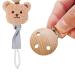 Soft Cotton Pacifier Chain with Clip | Bear Brown Pacifier Holder for Boys and Girls | Fits Baby Teethers and Toys | Perfect Gift Idea - Buy Online on GoSupps.com