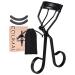 EQUMAL Curved Edge Eyelash Curler with 2 Refill Pads & Satin Pouch - for Asian Eyes - No Pinching or Pulling and Perfect for Short and Straight Flat Lashes - 2 Different Curling Style - Gentle & Safe
