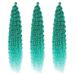 DSoar 22 Deep Twist Crochet Hair - Ocean Wave Curly Bohemian Braids 3 Packs Synthetic Hair Extensions in Green - Buy Online on GoSupps.com