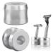 Linkidea 2 Pack Safety Razor Stand Opening Dia 0.7" (18.5mm) Aluminum Alloy Men's Shaving Stand for Bathroom Countertops Silver