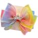 FEIFEI'S BOW Baby Girls kids Bow Princess Chiffon Diamond Crown Unicorn Colour Multi Colour Bow Hair Clip Bows Toddler Infants Party dress Costume Bow Photo Prop (Mix02)