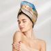 Quick-Dry Hair Towel Wrap with Button | Soft Towel Turban for Easy Hair Drying - Beach Starfish Shell Design - Buy Online on GoSupps.com