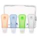 Moko travel bottles set 4 pieces of silicone lick -proof lick -density refillable travel bottles bpa free travel bottle for shampoo toilet items flushing care products 3.1 oz (89ml) Series 1