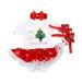 FYMNSI Baby Girl My First Christmas Outfit Infant Babies 1st Xmas Party Dress Princess Tutu Romper with Shoes Headband 3pcs/Set Reindeer Xmas Tree Print Bodysuit Jumpsuit Photo Props for 0-18 Months 6-12 Months White Christmas Tree Short Sleeve