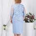Womens Plus Size Floral Lace Sheath Dress - Knee Length Work Casual Party Cocktail Dress (Blue, Size L) - Buy Online on GoSupps.com
